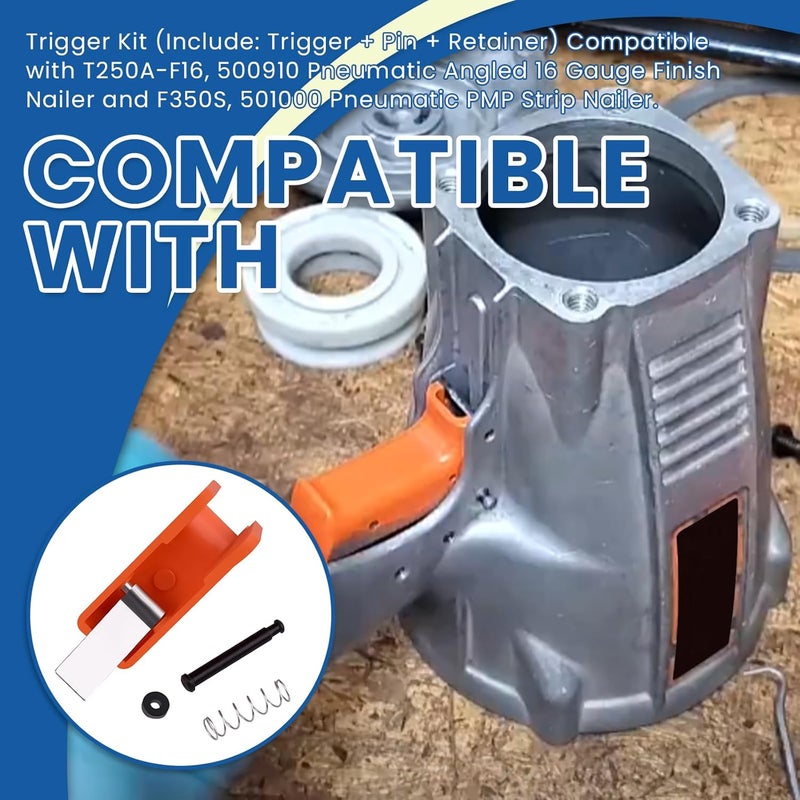 Ciuouient 501048 Trigger Kit (Include: Trigger + Pin + Retainer) Compatible with T250A-F16, 500910 Pneumatic Angled 16 Gauge Finish Nailer & F350S, 501000 Pneumatic PMP Strip Nailer - Image 2
